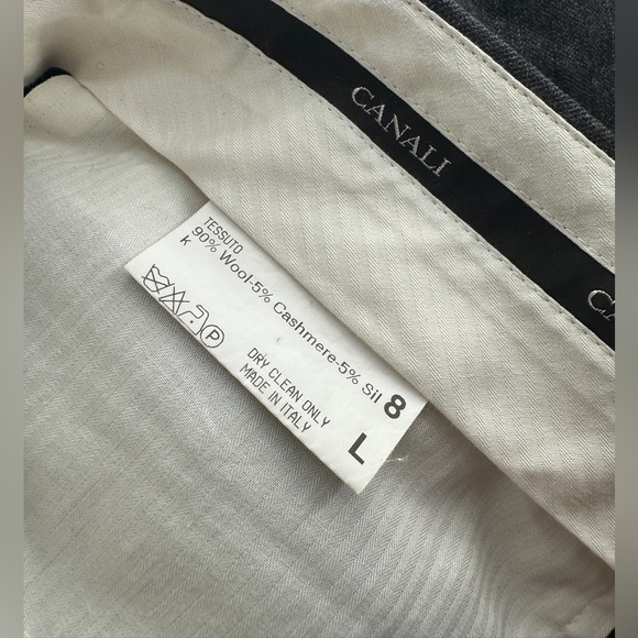 Canali wool cashmere silk gray purple striped dress pants - Picture 3 of 7